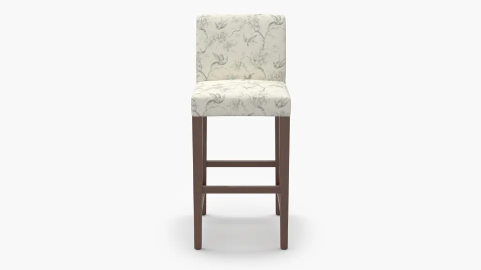 Signature Dining Bar Stool, Cream Swallows, Walnut Square Tapered Leg