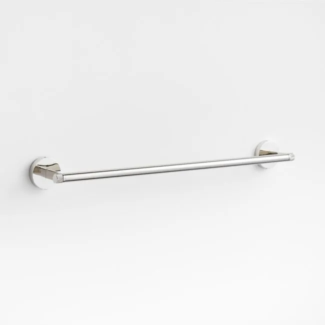 Modern Fluted Polished Chrome Bath Towel Bar 24"