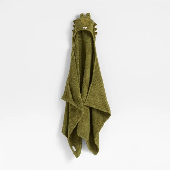 Crocodile 100% Organic Cotton Hooded Kids Towel