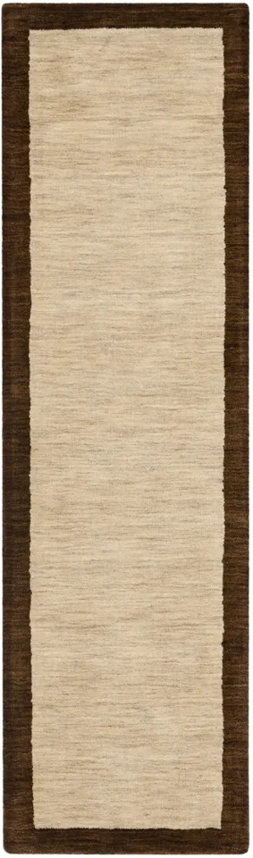 Arlo Home Hand Loomed Area Rug, HIM585A, Beige/Dark Brown,  2' 3" X 6'