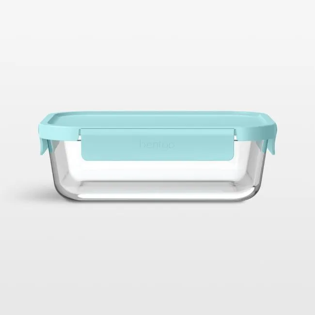 Bentgo Soft Aqua 50.7-oz Leak-Proof Square Glass Food Storage Container with Plastic Lid