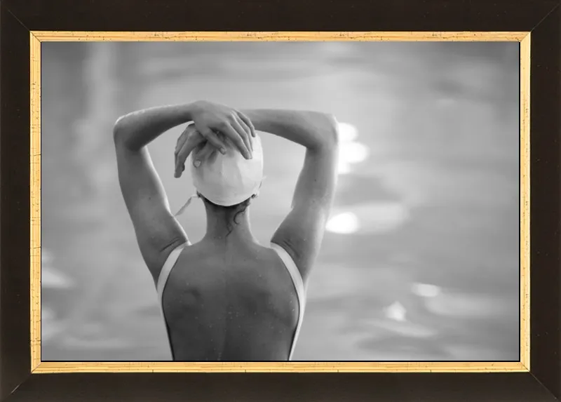 Woman Swimmer in a White Cap by Lucy Snowe for Artfully Walls