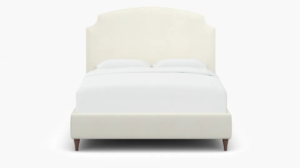 Cove Bed, Sheepskin, Walnut Decorative Tapered Leg, Full