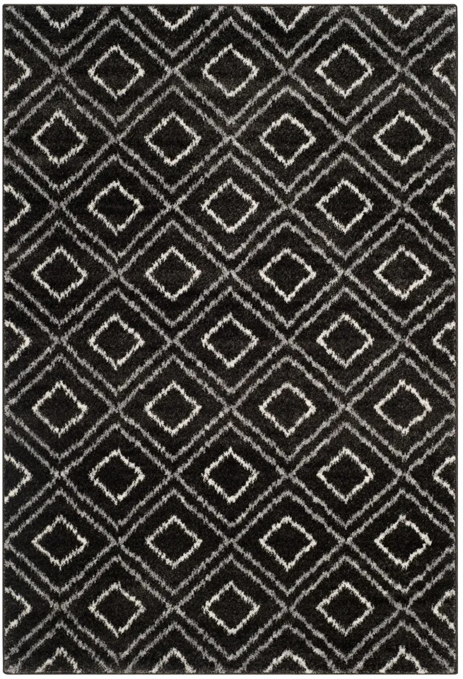 Arlo Home Woven Area Rug, TUN293F, Anthracite/Cream,  6' 7" X 9' 2"