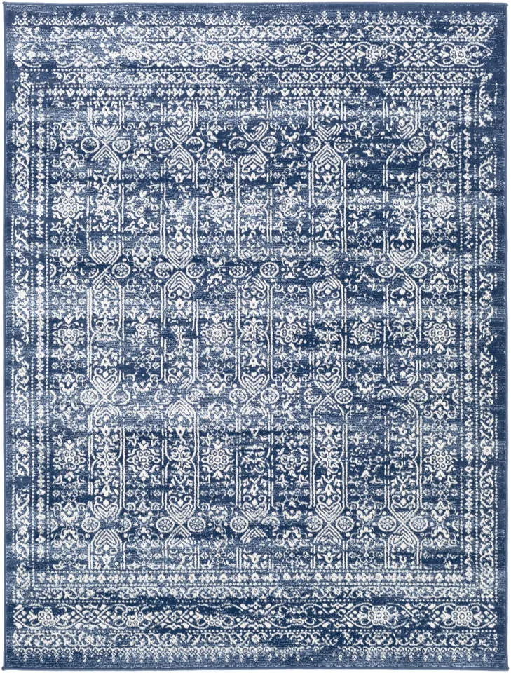 Roma Blue Indoor 5'3" x 7'1" Machine Woven Rug