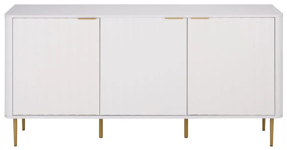 Hilsa 3 Door Sideboard/Media Stand - White / Gold
