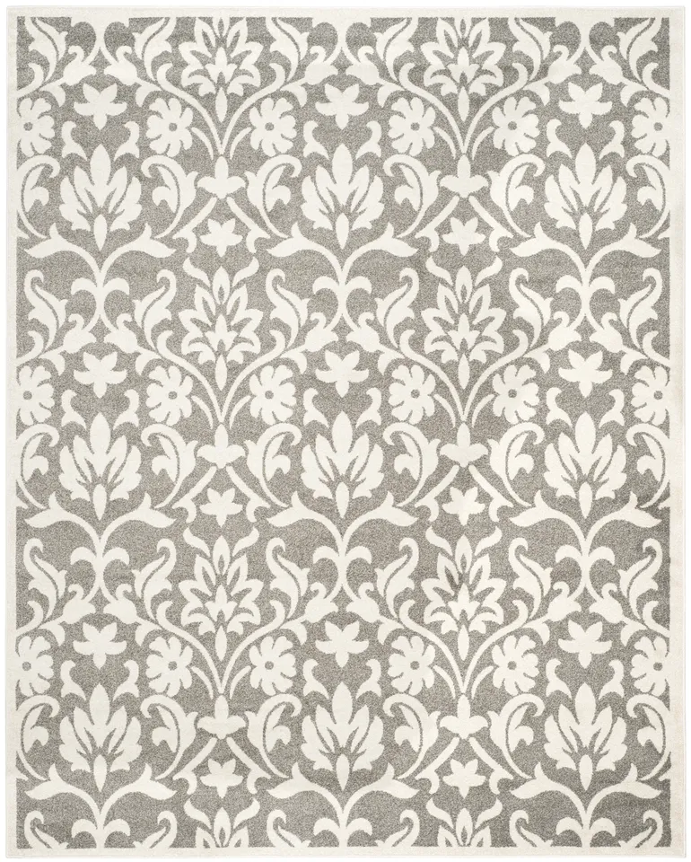 Arlo Home Indoor/Outdoor Woven Area Rug, AMT424R, Dark Grey/Beige,  8' X 10'