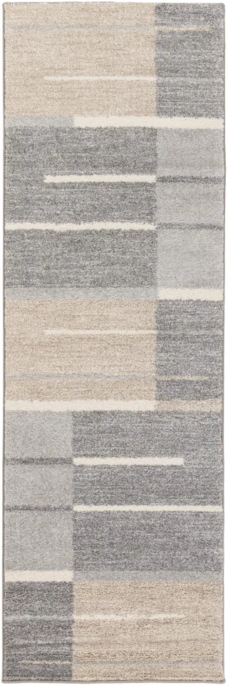 Fowler Beige Indoor 2'8" x 8' Machine Woven Rug