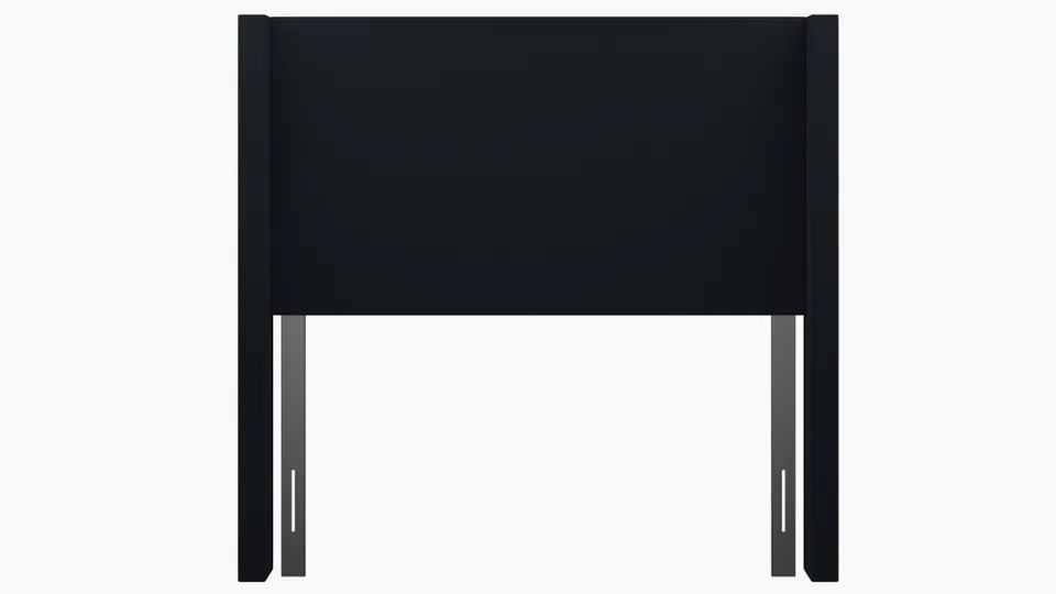 Modern Wingback Headboard, Navy Everyday Linen, Full