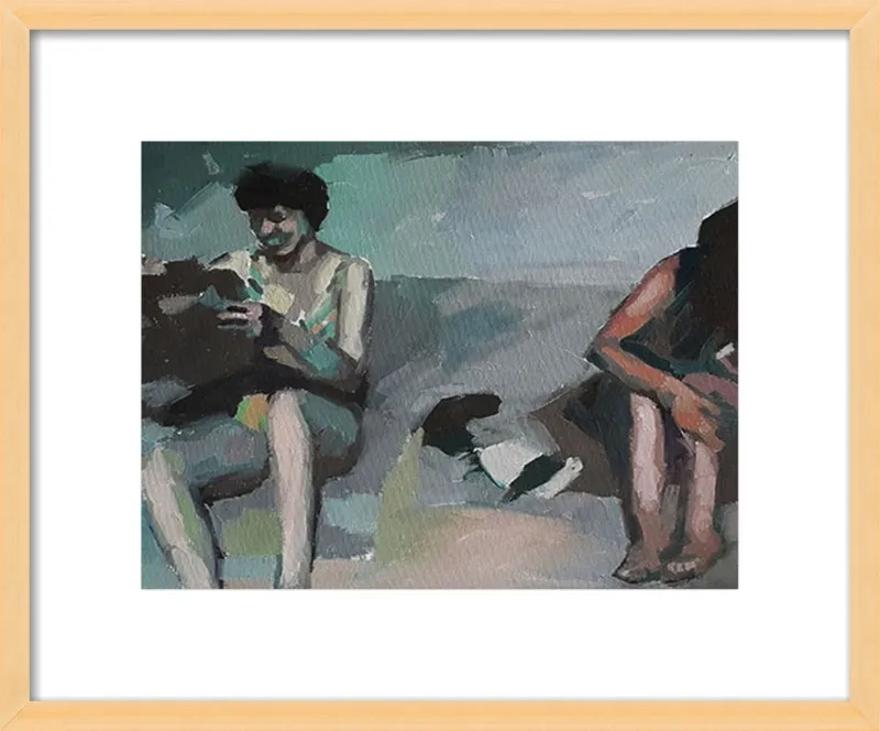 Girls at the beach by Mary Sinner for Artfully Walls
