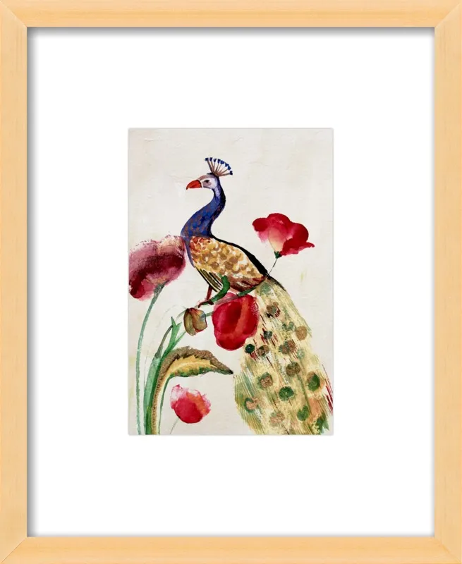 blue gold peacock by Ruti Shaashua for Artfully Walls