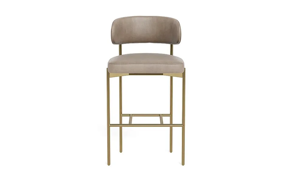 Hollis Leather Metal Framed Upholstered Bar Stool