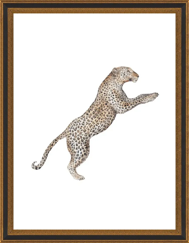 Leaping Leopard Watercolor by Lauren Rogoff for Artfully Walls