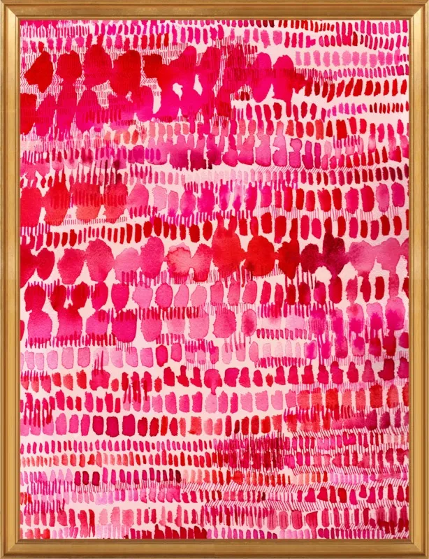 Pink and Red Watercolor Patterns Wall Art  by Paula Mills for Artfully Walls