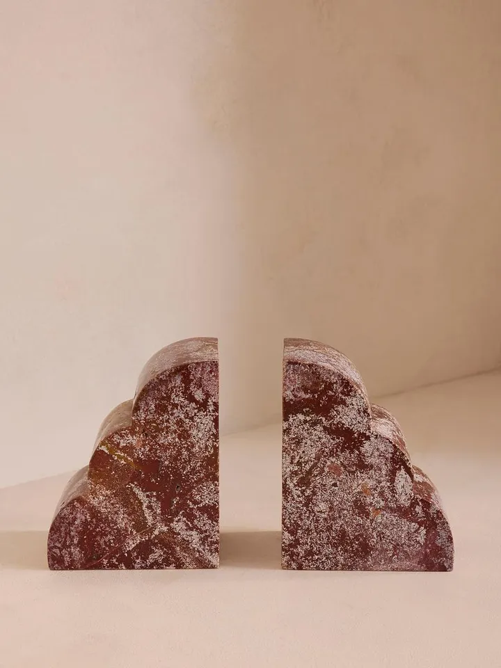 Joanie Bookends, Scalloped Jasper Stone