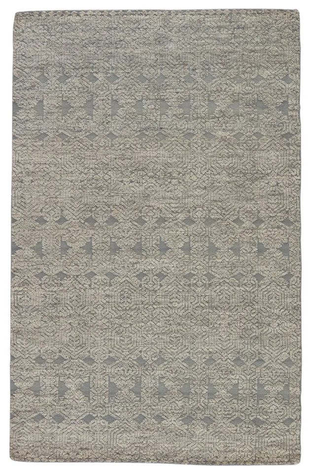 Abelle Hand-Knotted Medallion Gray/ White Area Rug (6'X9')