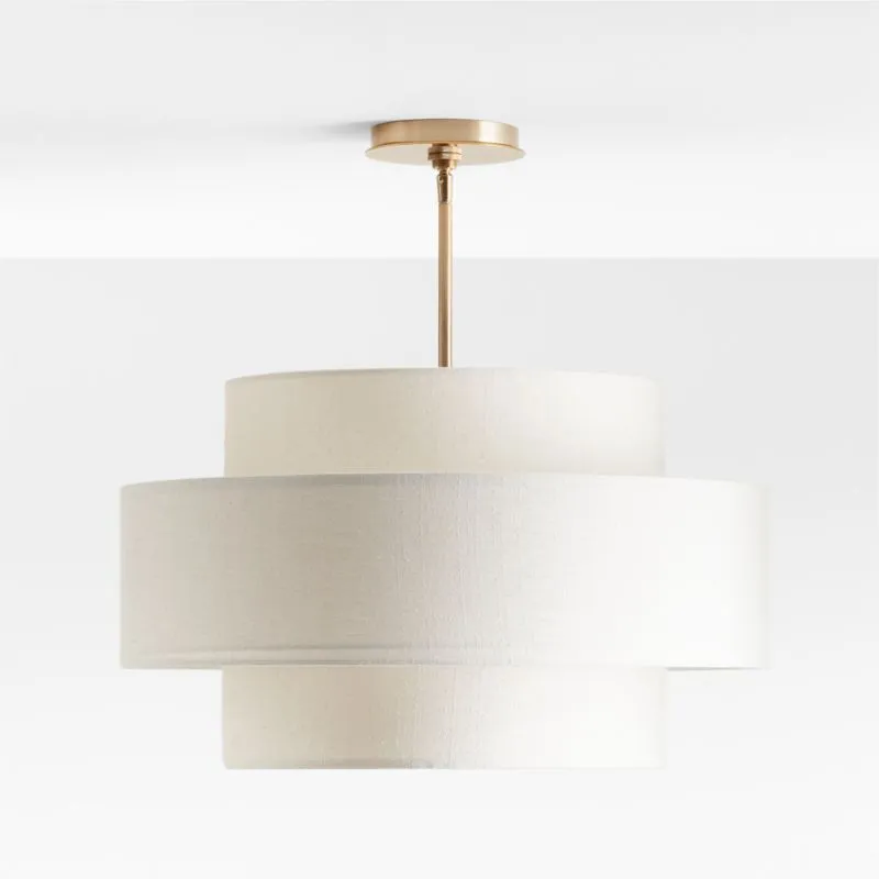 Reese Natural Linen 22" Kids Semi-Flush Mount Ceiling Light