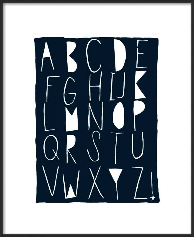 ABC Chart- Navy by Kate Roebuck for Artfully Walls