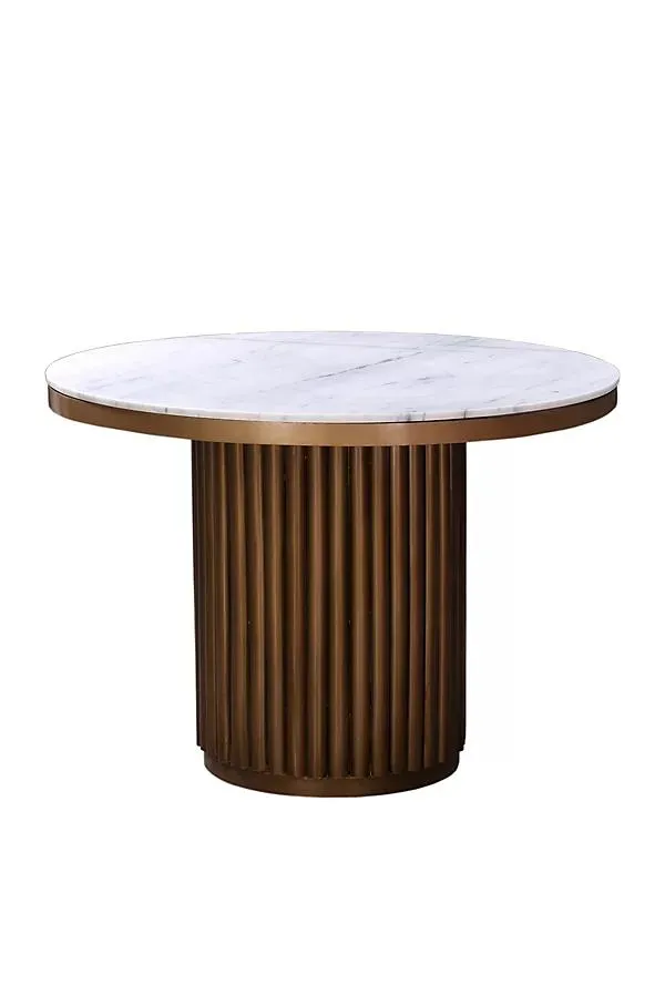 Tower Fluted 42" Round Marble Dining Table