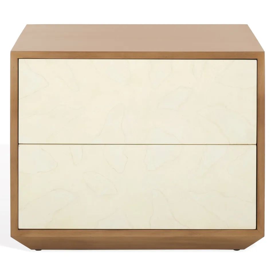Edalina 2 Drawer Nightstand - Natural / White