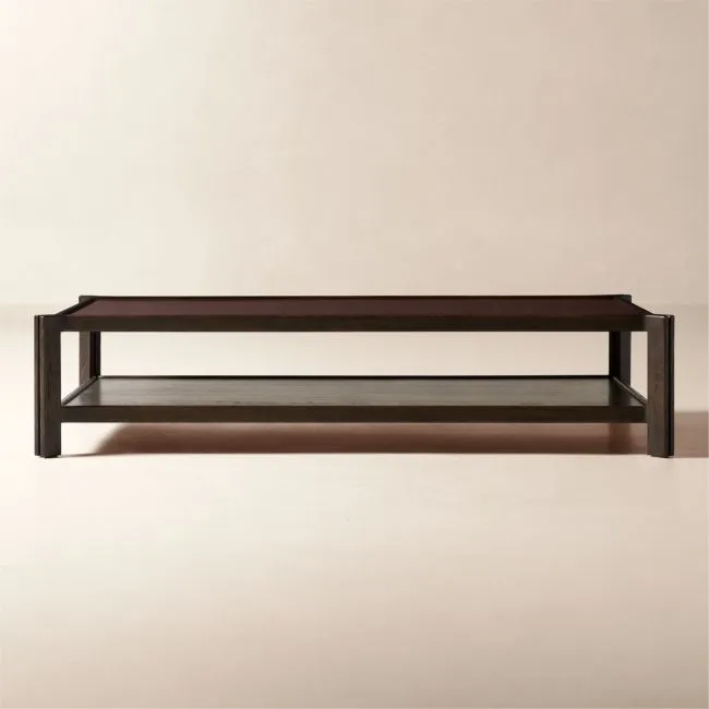 Obair 66" Red Enamel and Oak Rectangular Coffee Table by Casa Dean Swizz Beatz