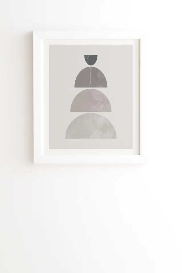 Monochrome Balance 1 by Alisa Galitsyna - Framed Wall Art Basic White 20" x 20"