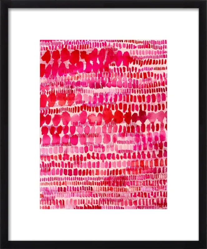Pink and Red Watercolor Patterns Wall Art  by Paula Mills for Artfully Walls