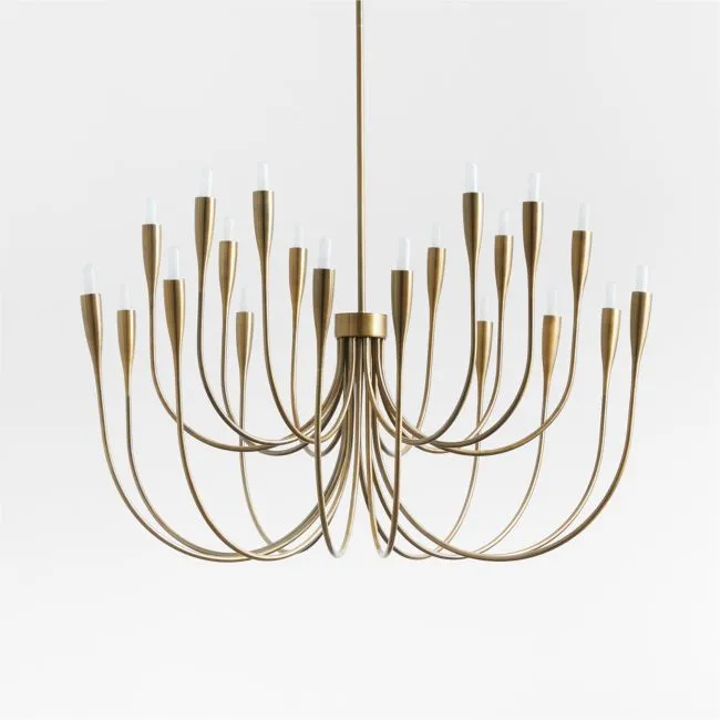 Iiona Large Brass Candelabra Chandelier Light 35"