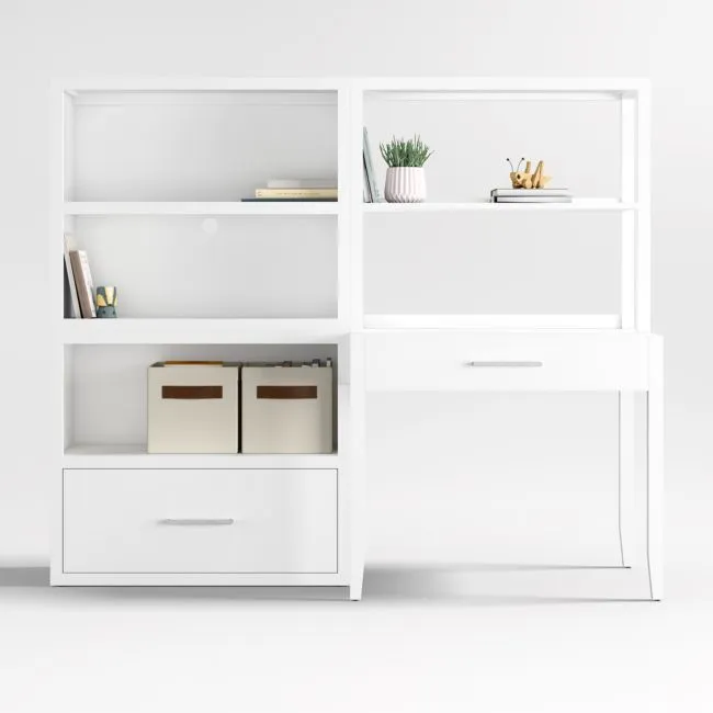 Ever Simple 72" Modular White Wood Kids Workspace Suite