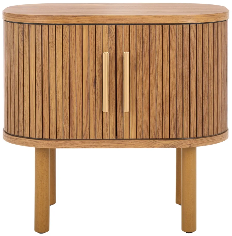 Tealla Nightstand - Oak/Gold