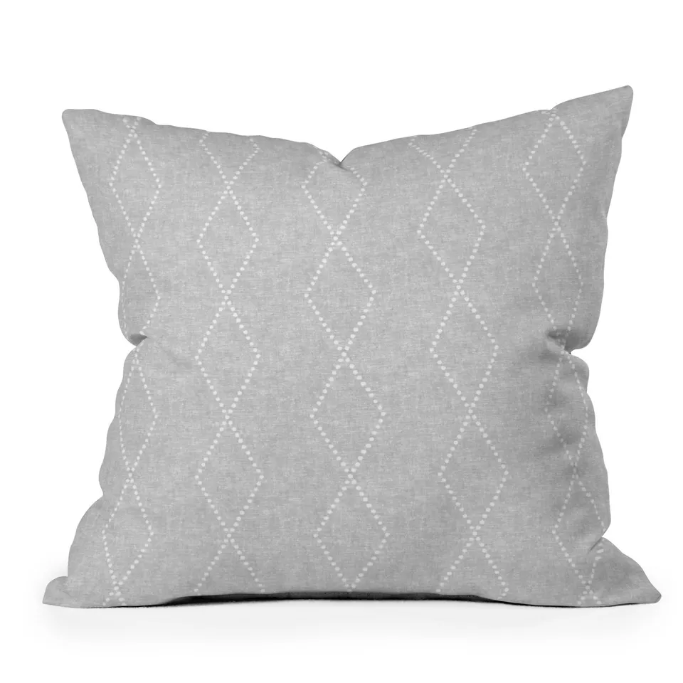 Geo Boho Diamonds Gray by Little Arrow Design Co - Outdoor Throw Pillow 20" x 20"