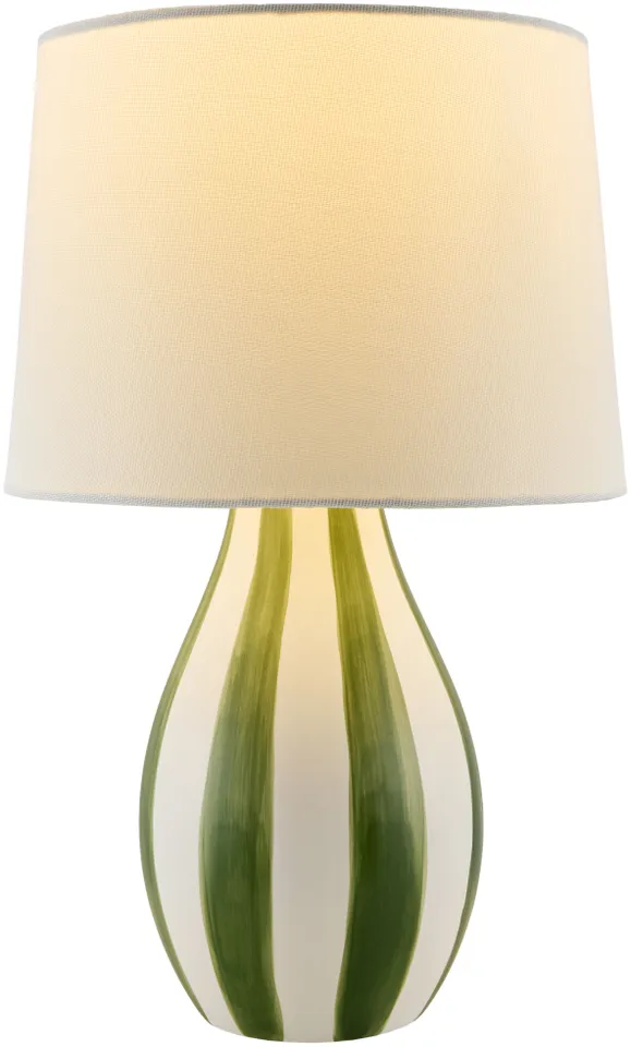 Melbu  Hand Painted 14"H x 9"W x 9"D Accent Table Lamp