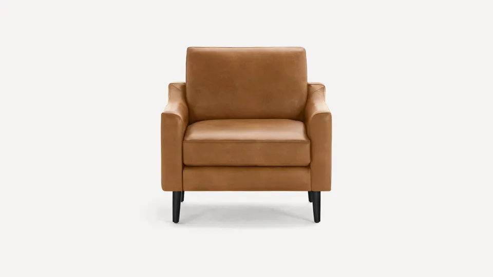 Nomad Leather Club Chair - Camel - Top Grain Leather / Ebony - Wood / Slope