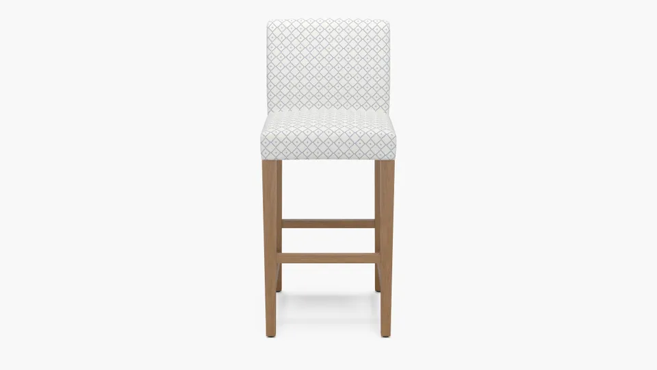 Signature Dining Bar Stool, Delft Petite Lattice, Natural Square Tapered Leg