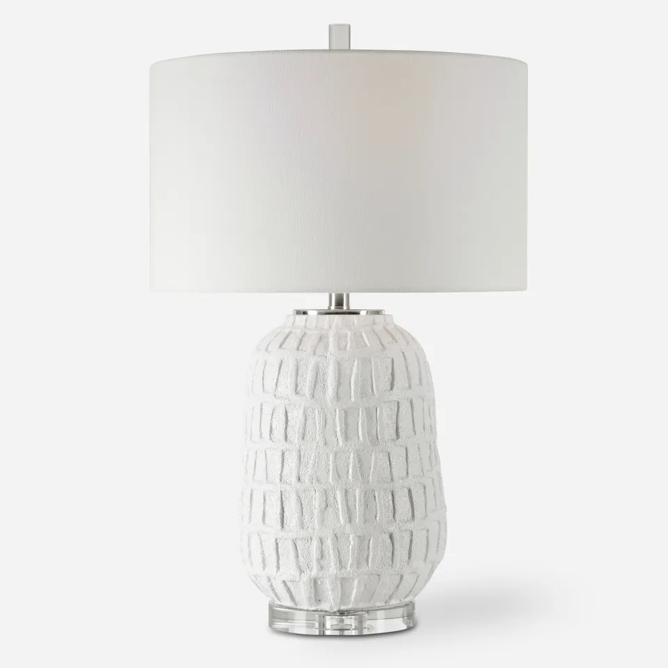 Caelina Textured White Table Lamp