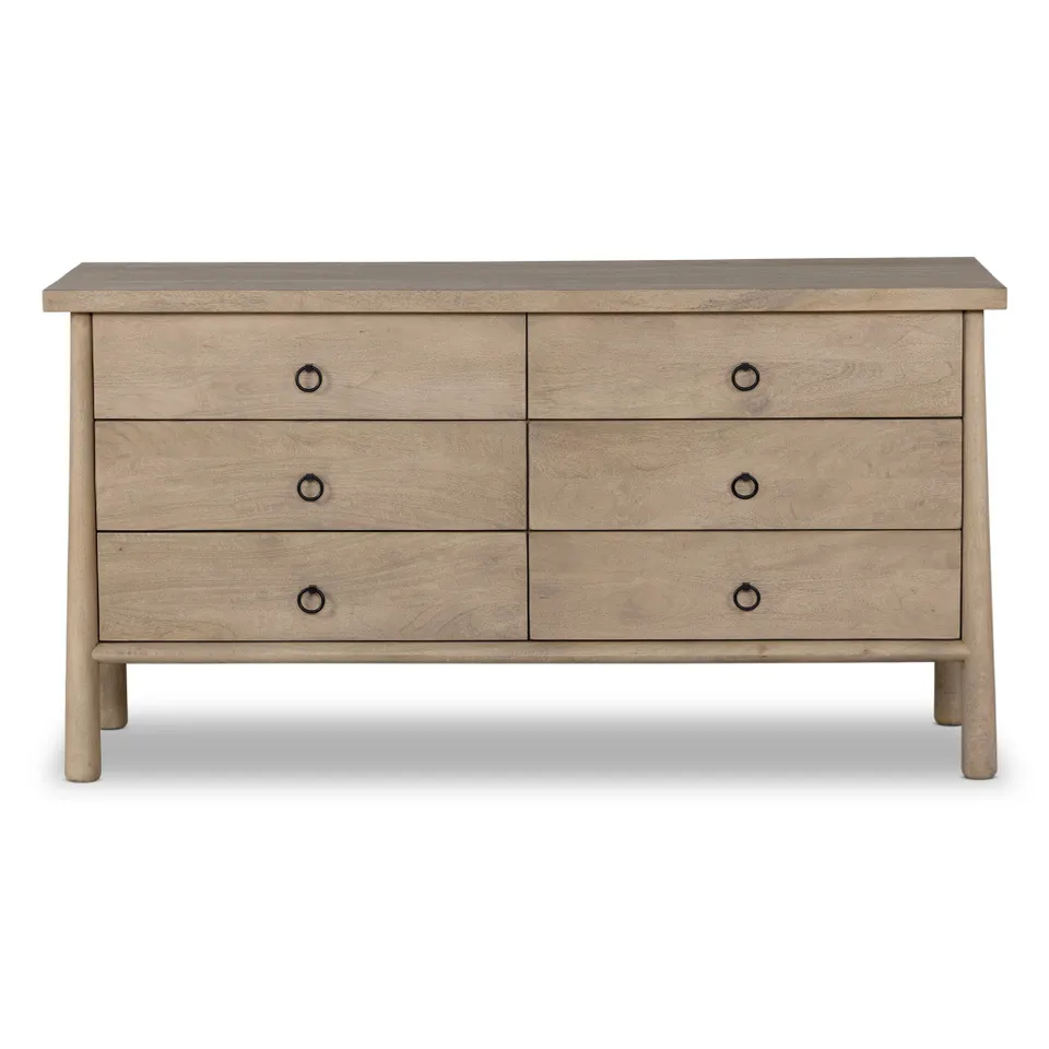 Freddie 6 Drawer Dresser - Caramel Mango