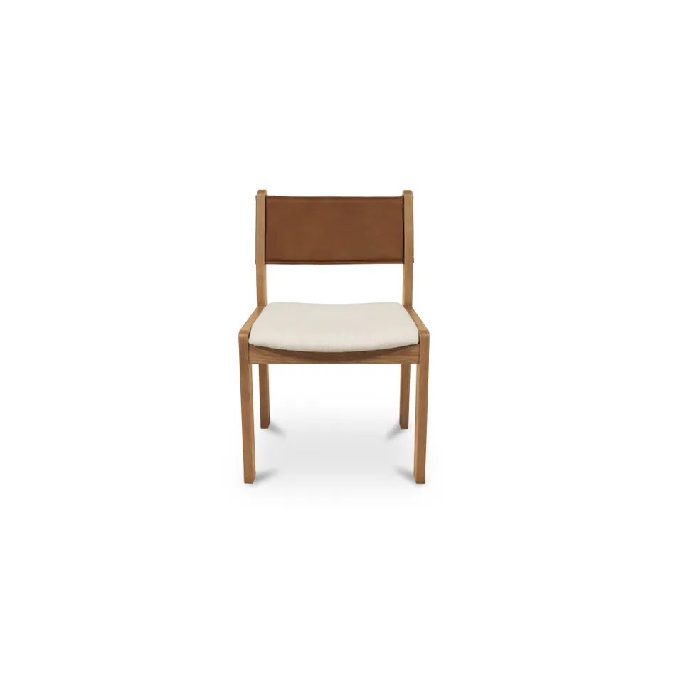 Carol Dining Chair Tan Leather Set of Two