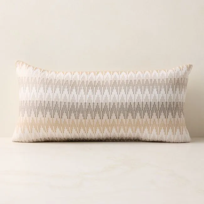 Sunbrella® Tesserre Natural Outdoor Lumbar Pillow 24"x12"