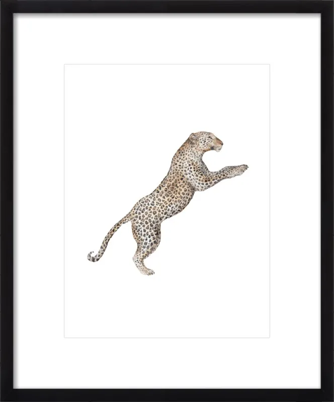 Leaping Leopard Watercolor by Lauren Rogoff for Artfully Walls