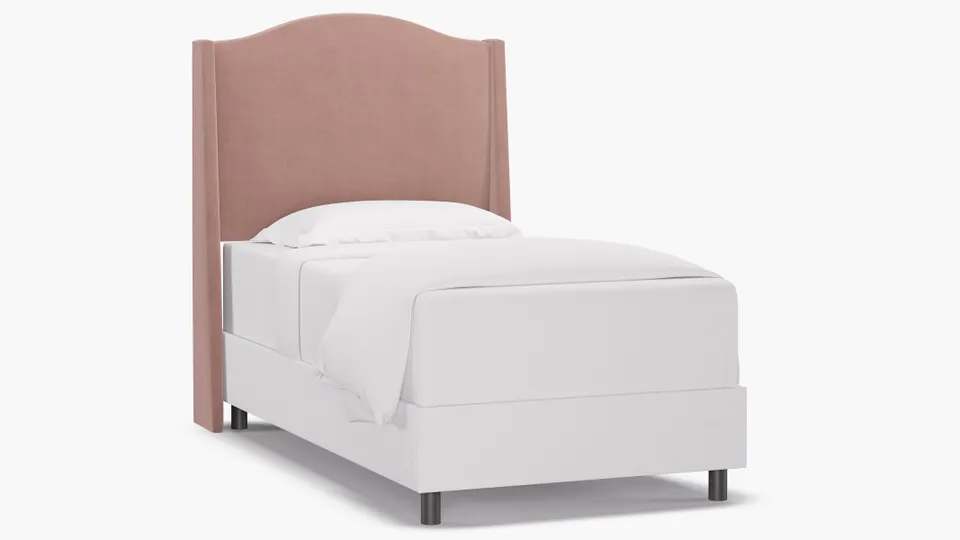 Classic Wingback Headboard, Blush Everyday Linen, Twin