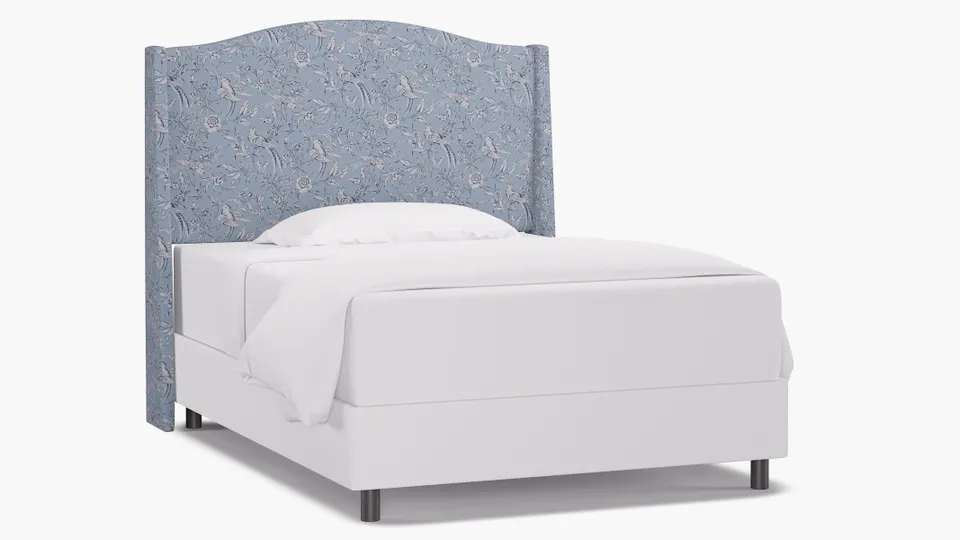 Classic Wingback Headboard, Blue Aviary, Full