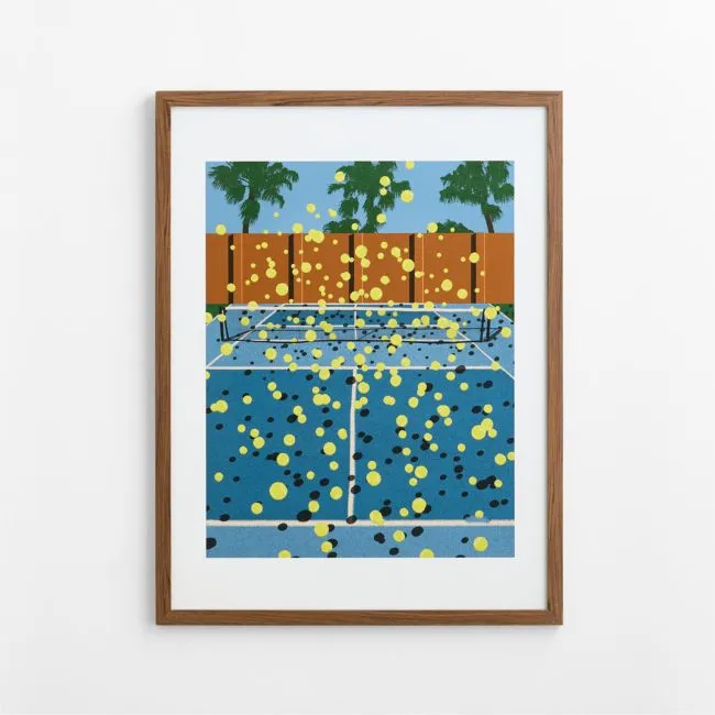 Match Point Mayhem Walnut Framed Wall Art Print 30" x 40" by Venus Williams