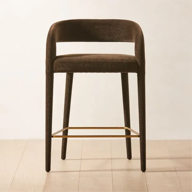 Lisette Brown Performance Fabric Counter Stool Set of 2