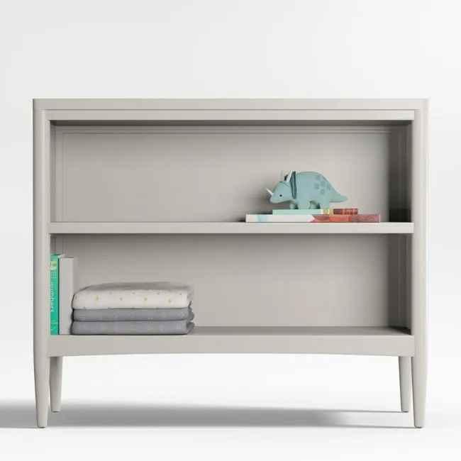 Hampshire 36" Cozy Grey Wood 2-Shelf Small Kids Bookcase