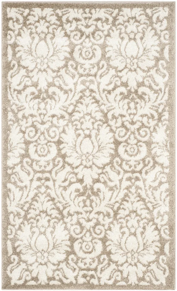 Arlo Home Indoor/Outdoor Woven Area Rug, AMT427S, Wheat/Beige,  4' X 6'