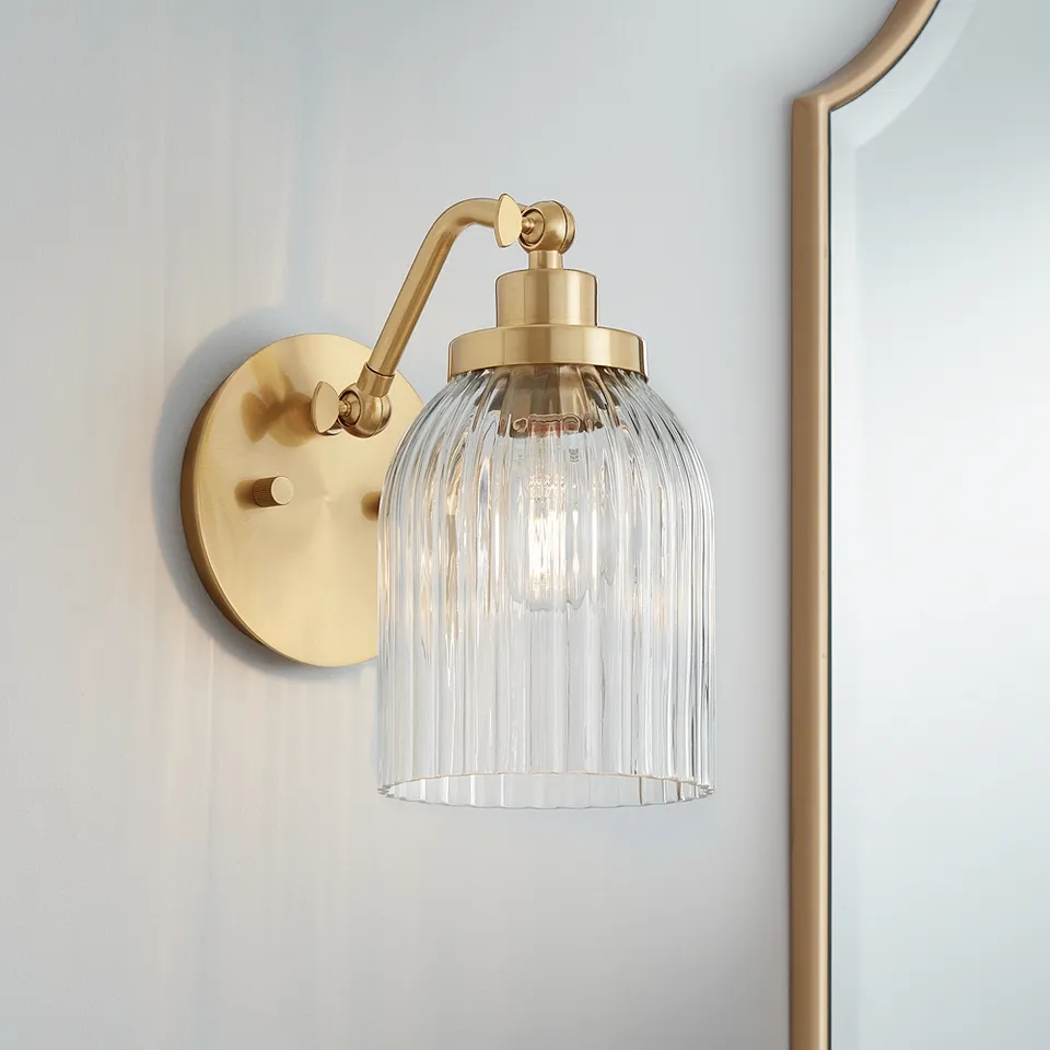 Regency Hill Leyna 9 1/4" High Antique Brass Wall Sconce