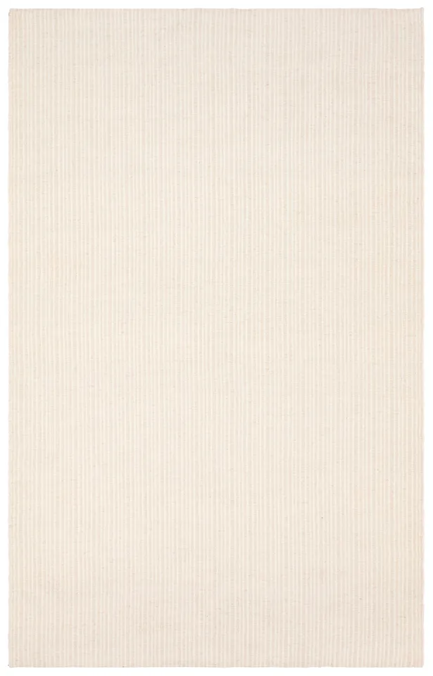 Jeston NAK01 Handmade Stripes Ivory and White Area Rug (7'9"x9'9")