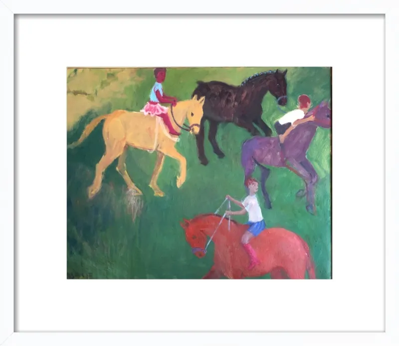 Four Horses, Three Riders by Megan Williamson for Artfully Walls
