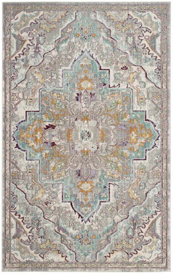 Arlo Home Woven Area Rug, MYS921L, Grey/Light Blue,  4' X 6'