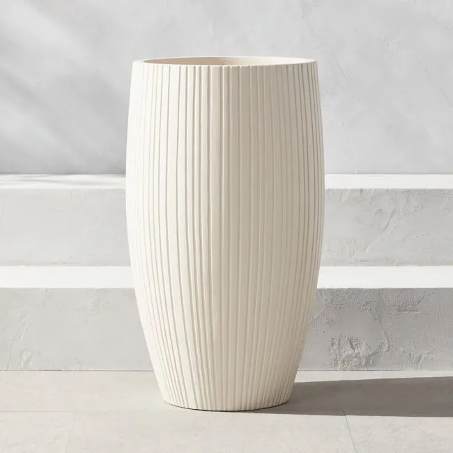 Zadie White Resin Indoor/Outdoor XL Planter 30.75"H